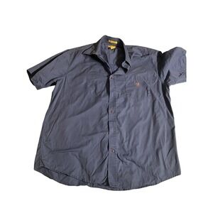 Duck Head Shirt Men's Blue Large Button Front Short Sleeve Shirt Fast Shipping